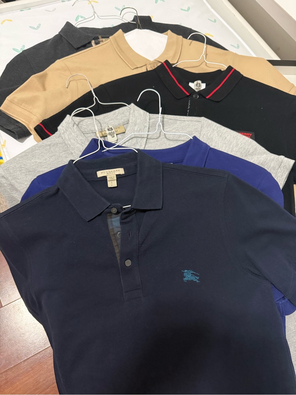 Burberry Men’s Navy Polo with Blue Logo